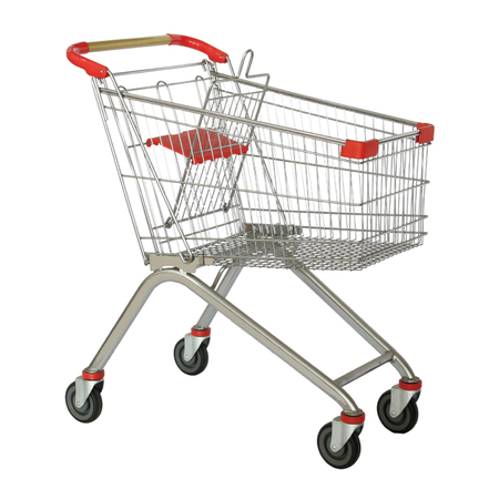 支架型购物车是根据美式购物车演变过来的,基本功能都比较相近,多见于